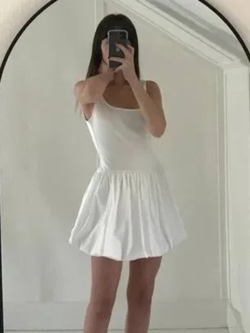 Mango White Sleeveless Mini Dress